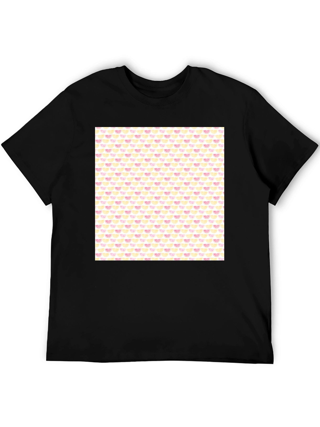 Trendy Fruit Print Black Tee