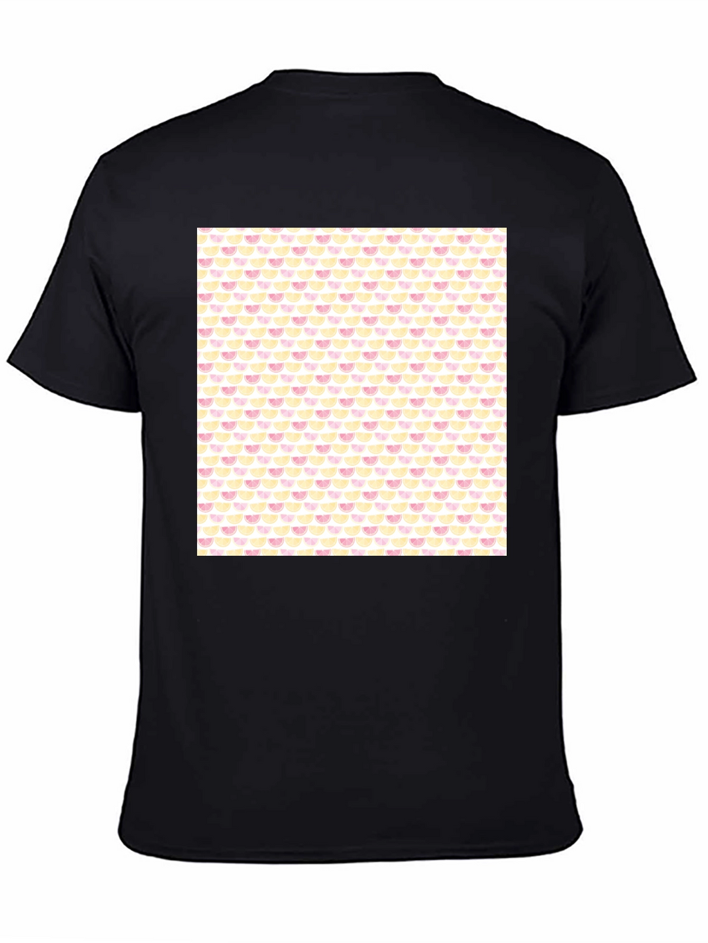 Trendy Fruit Print Black Tee
