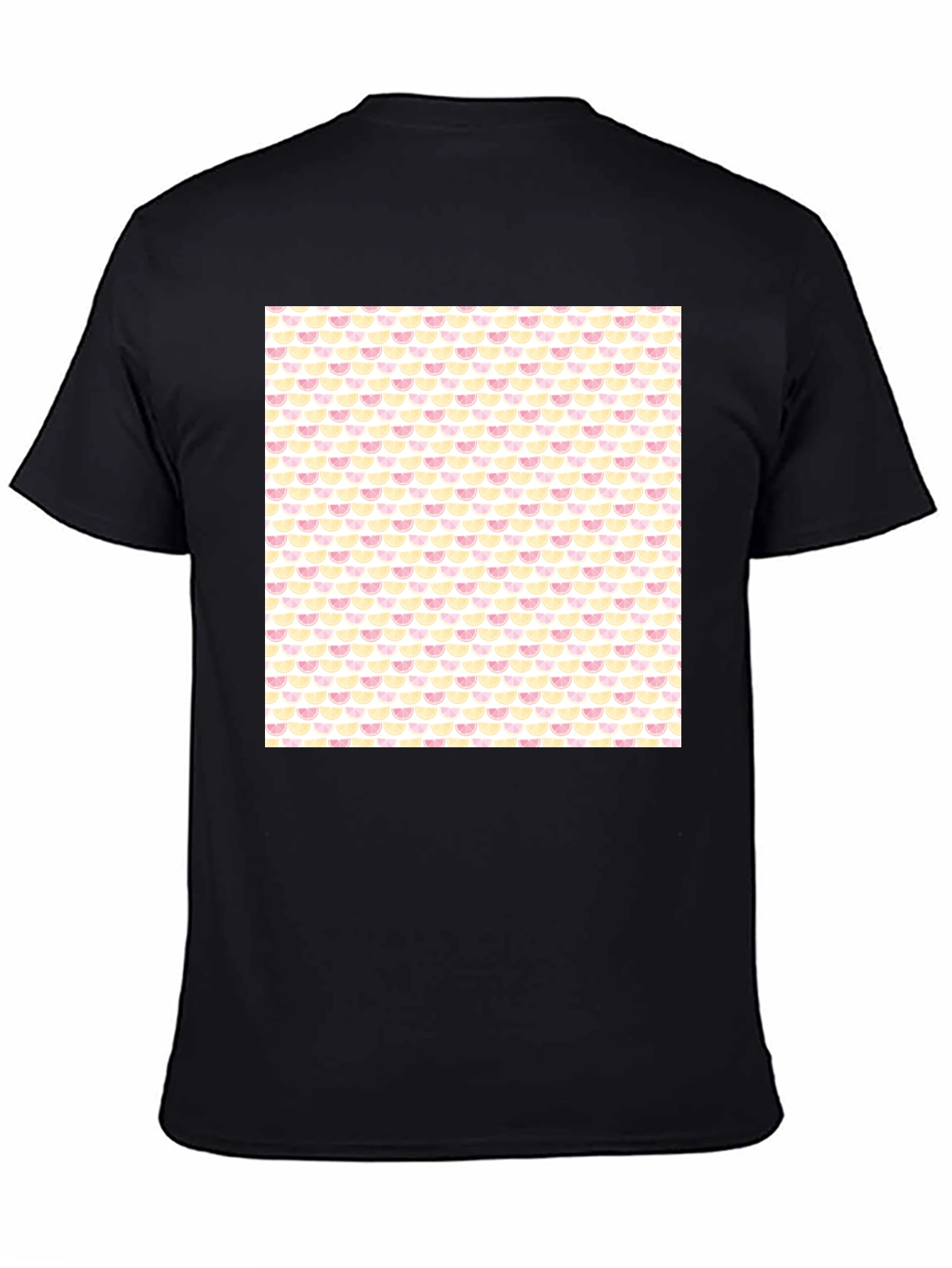 Trendy Fruit Print Black Tee