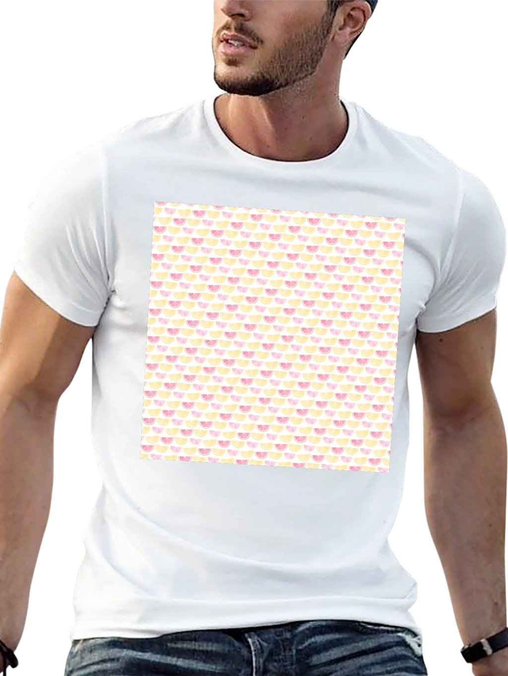 Trendy Fruit Print Black Tee