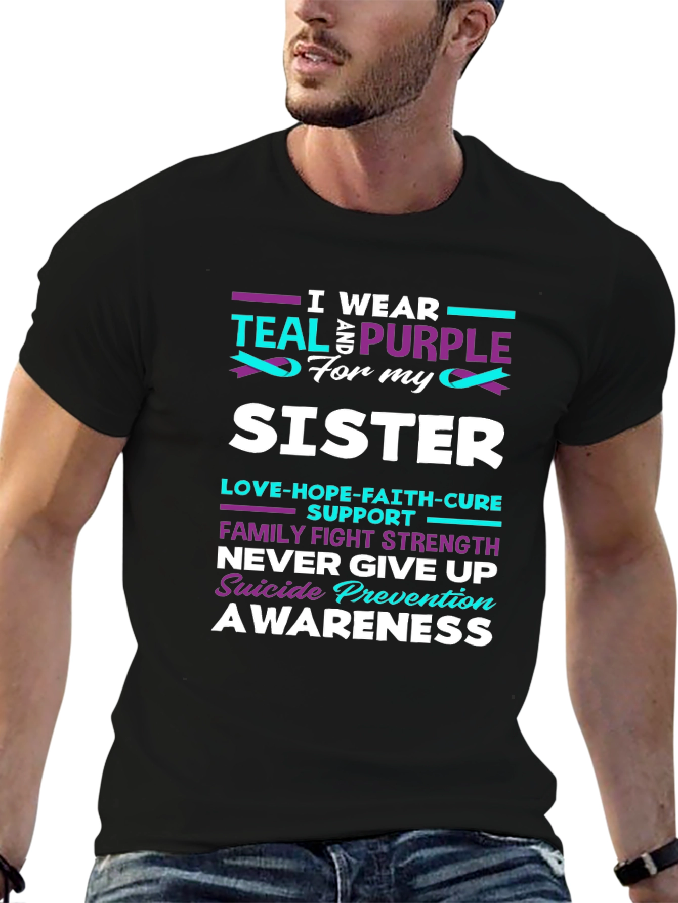 Teal & Purple Sister Suicide Awareness T-Shirt
