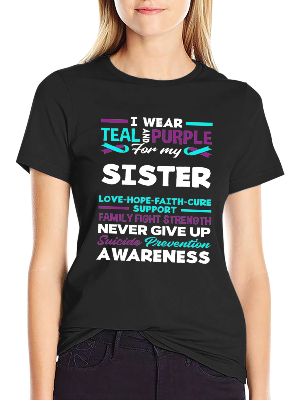 Teal & Purple Sister Suicide Awareness T-Shirt