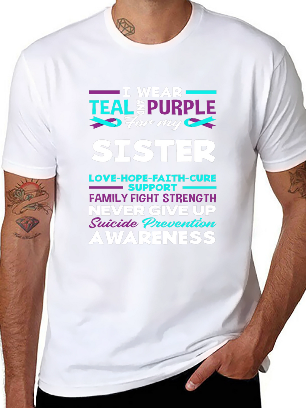 Teal & Purple Sister Suicide Awareness T-Shirt