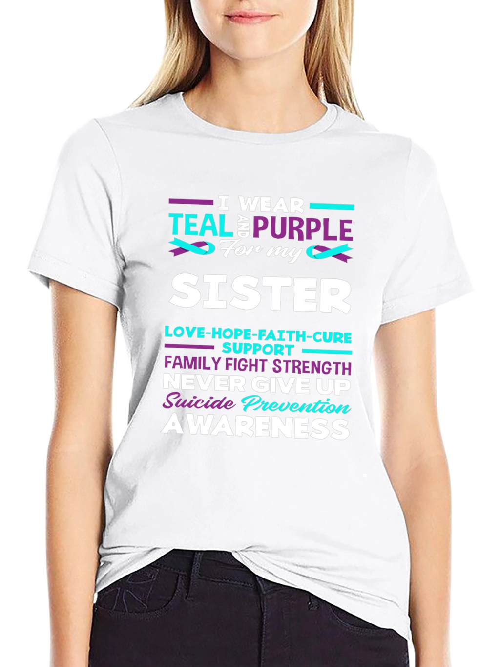 Teal & Purple Sister Suicide Awareness T-Shirt