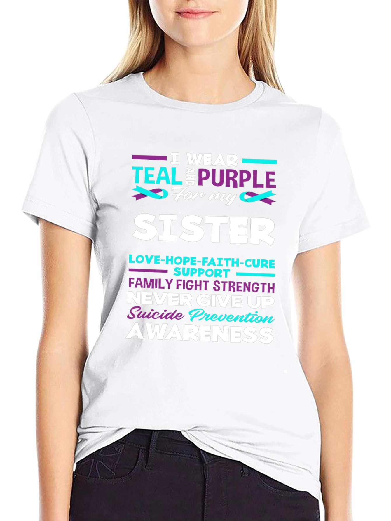 Teal & Purple Sister Suicide Awareness T-Shirt
