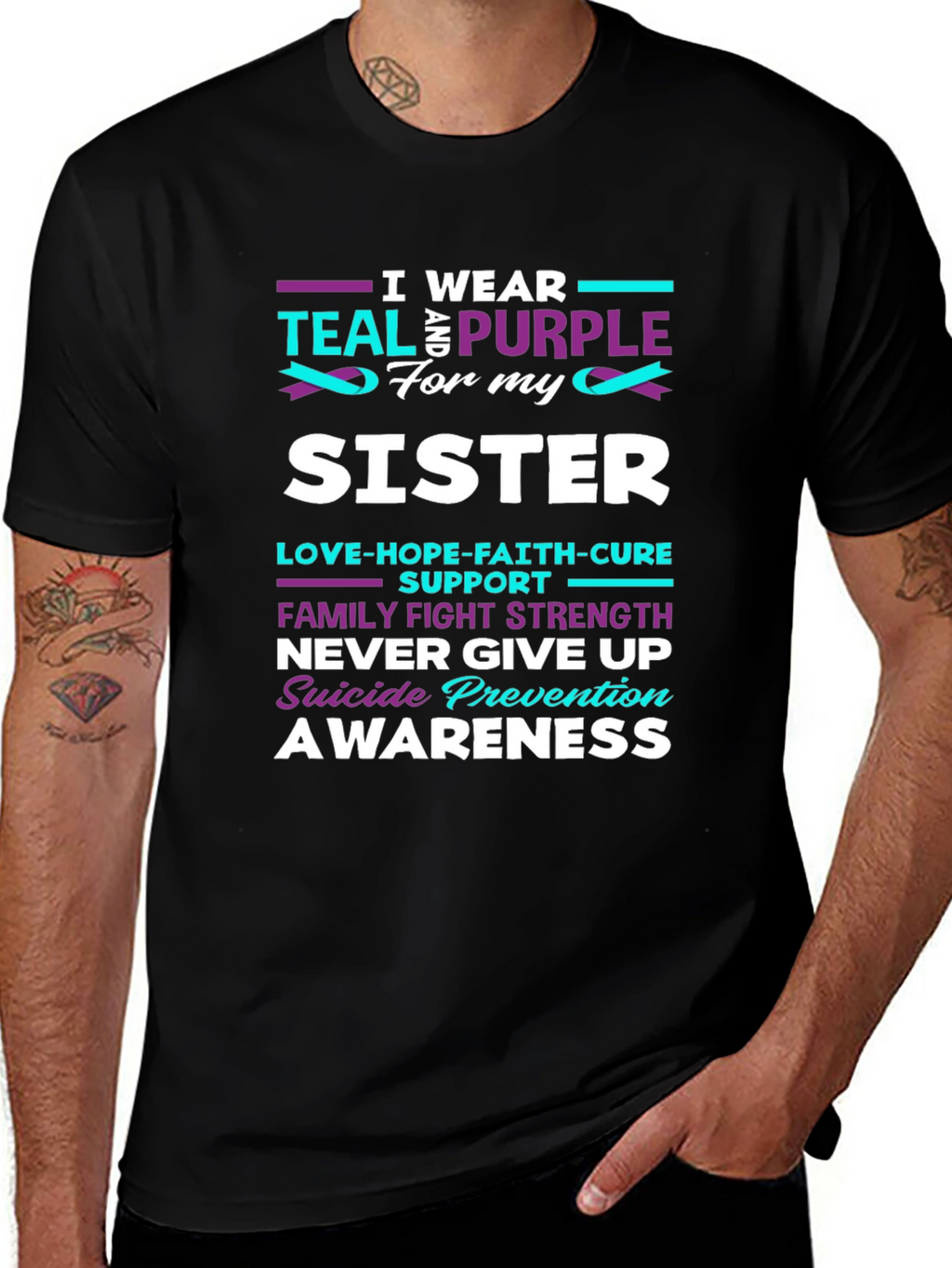 Teal & Purple Sister Suicide Awareness T-Shirt