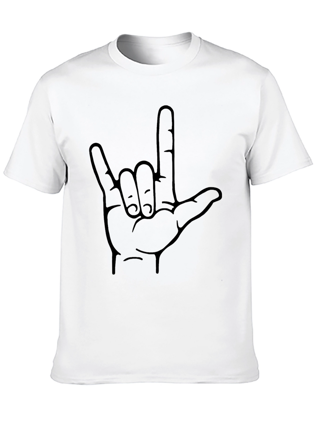 Black Graphic Tee - I Love You Sign