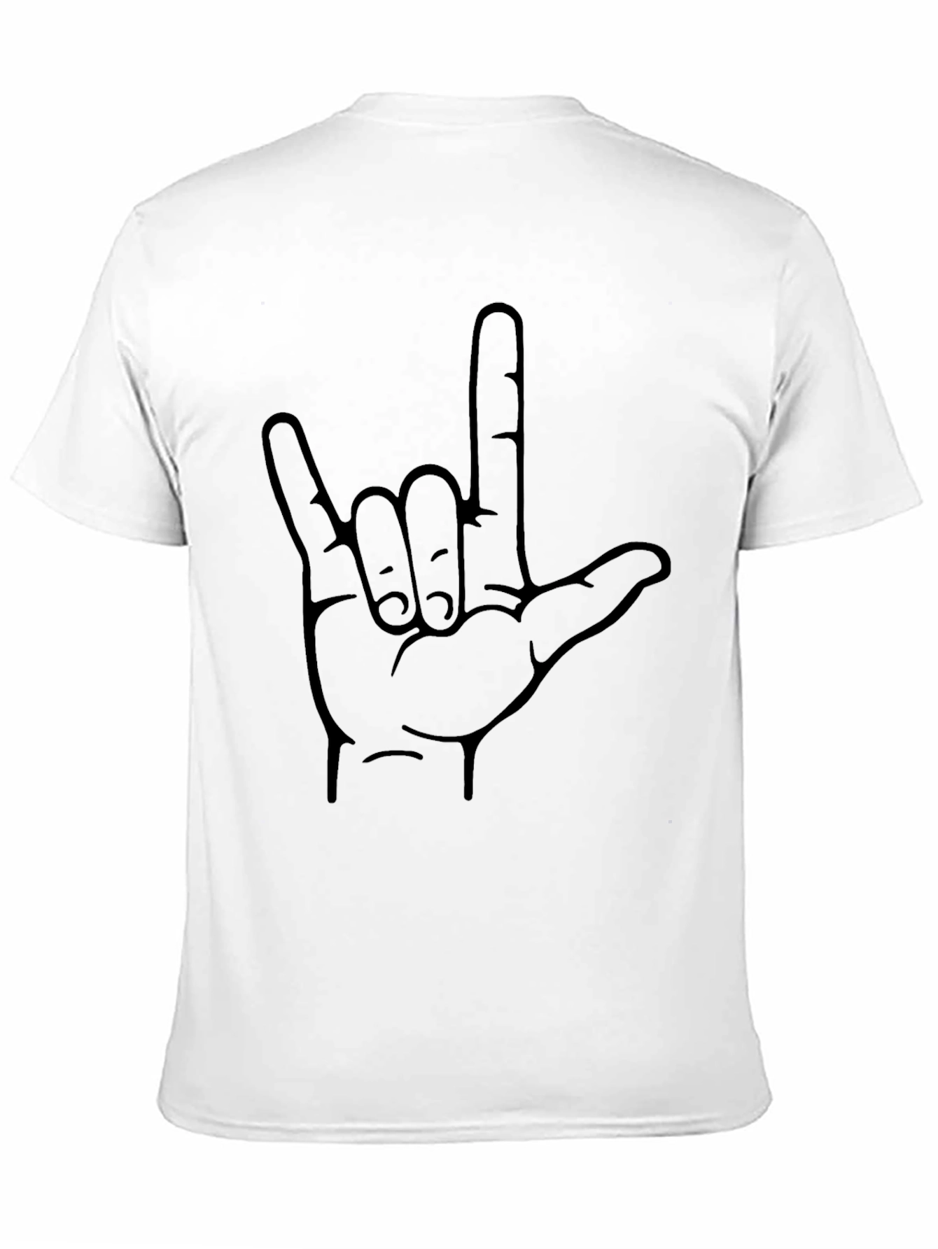 Black Graphic Tee - I Love You Sign
