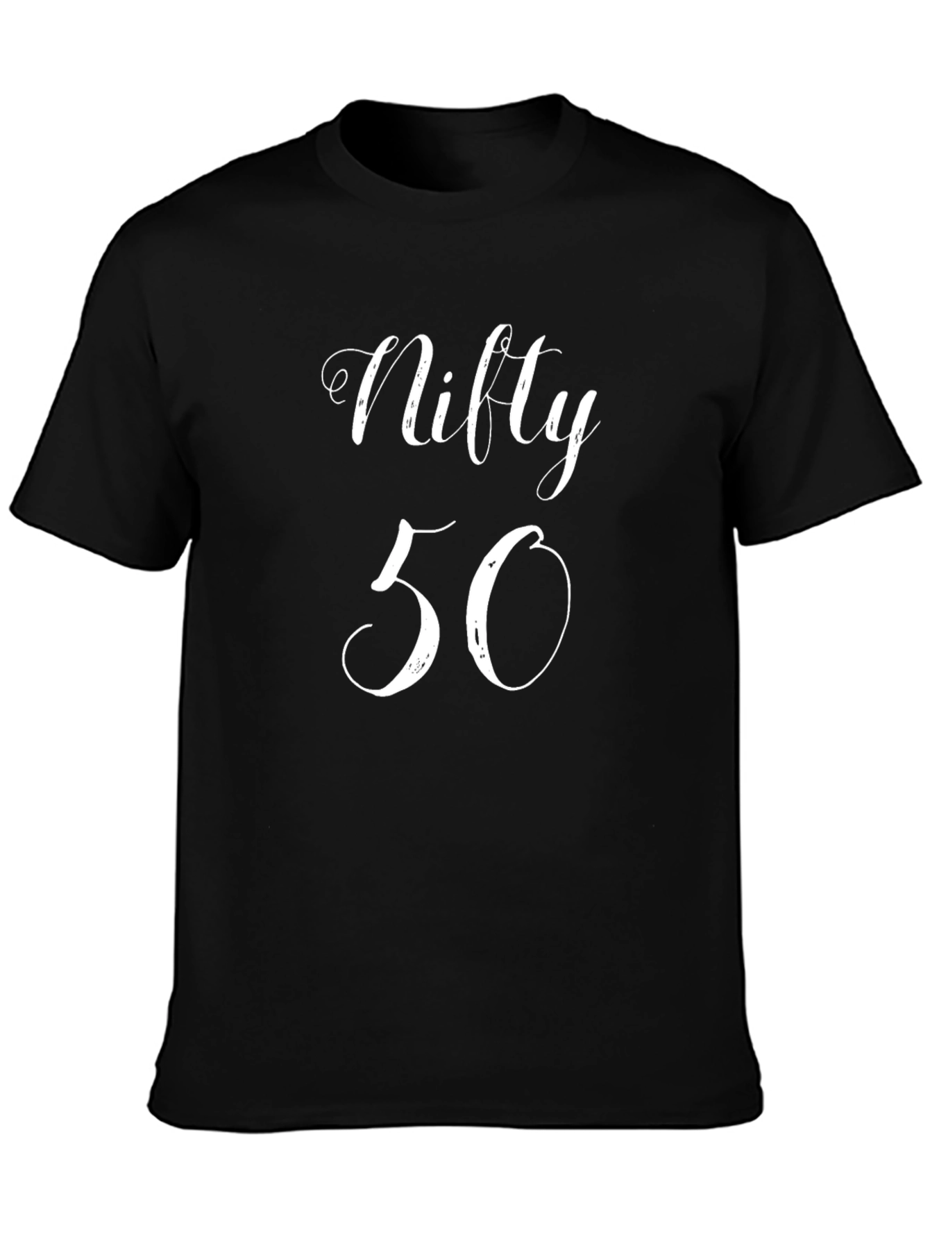 Nifty 50 Birthday T-Shirt - Black Graphic Tee