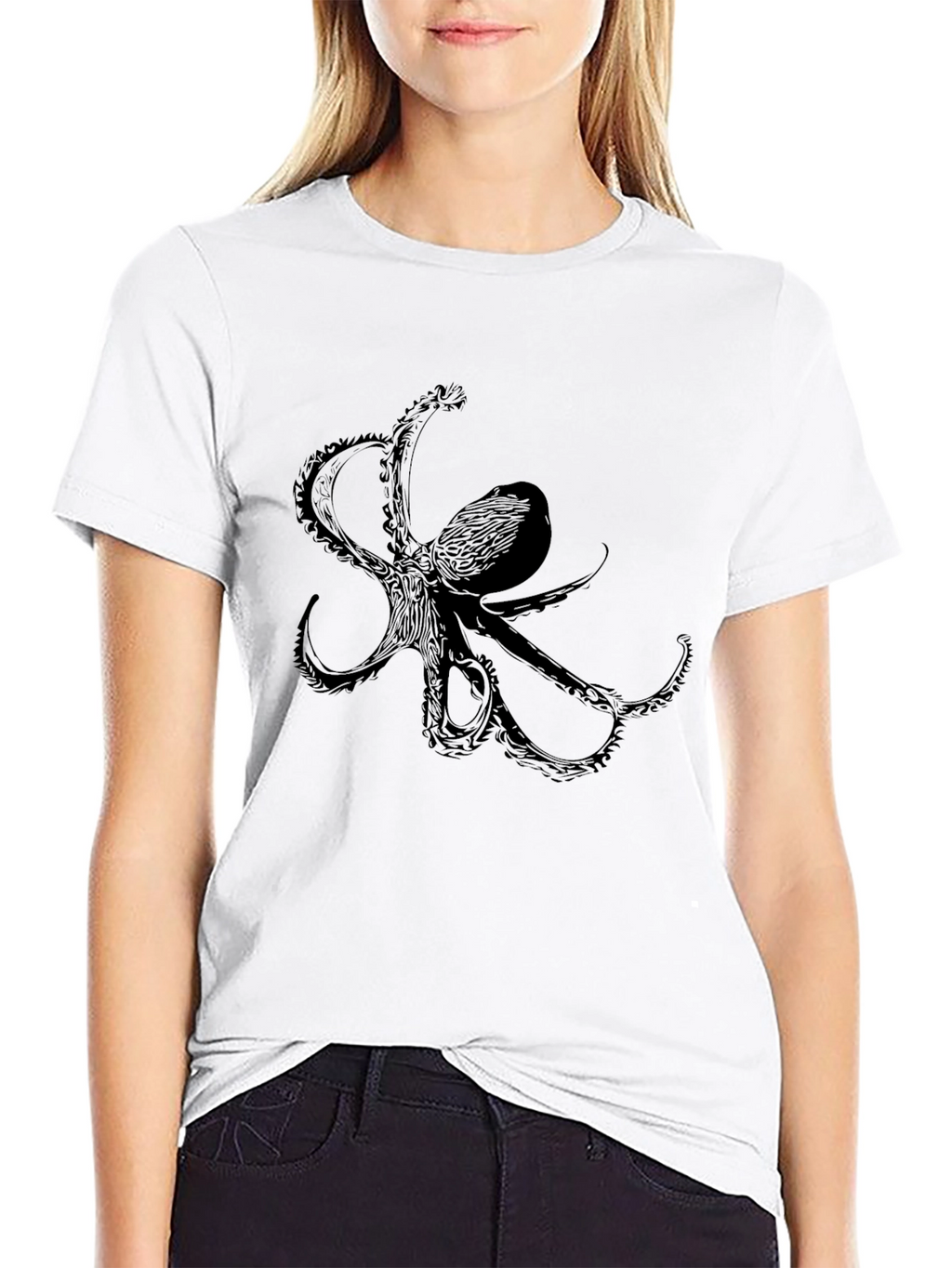Black Octopus Graphic Tee - Mens Fashion