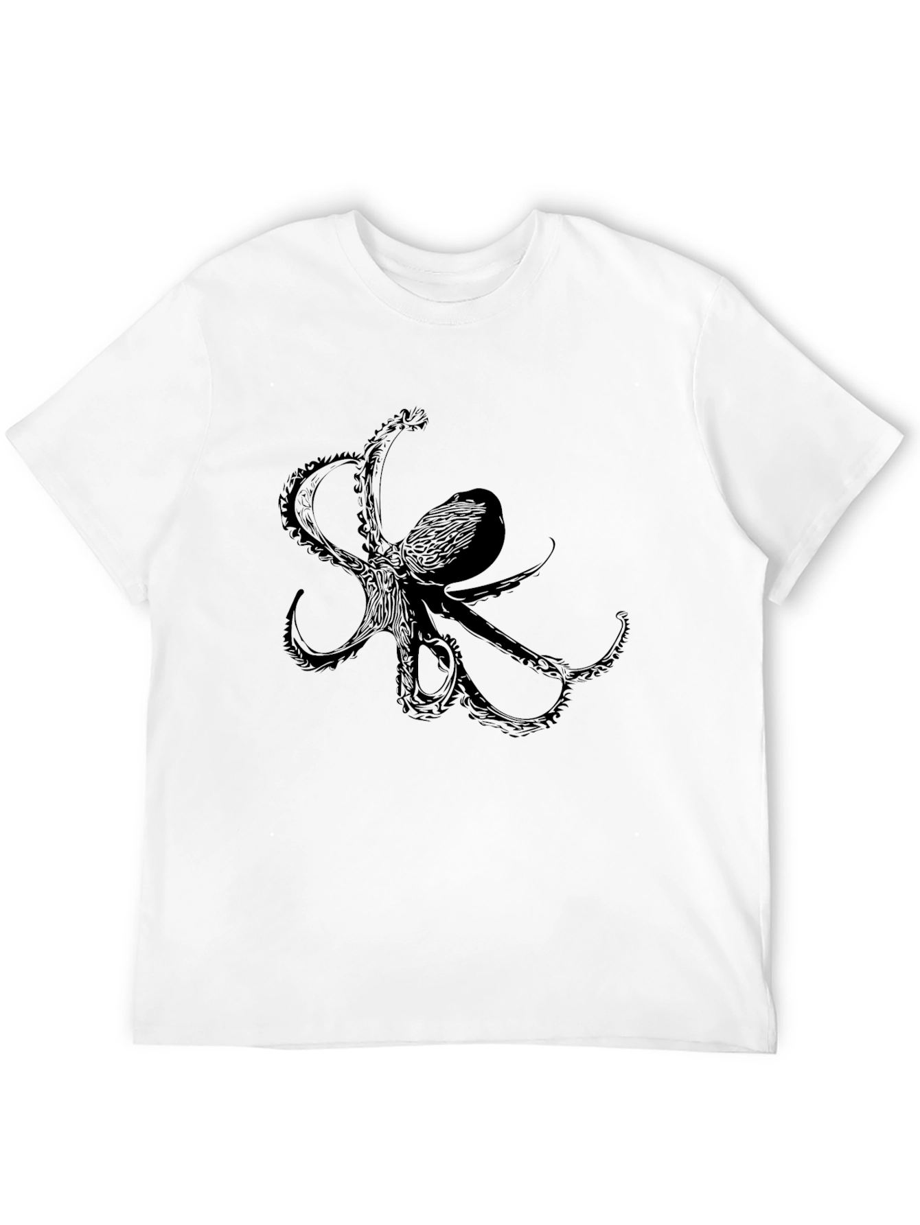 Black Octopus Graphic Tee - Mens Fashion