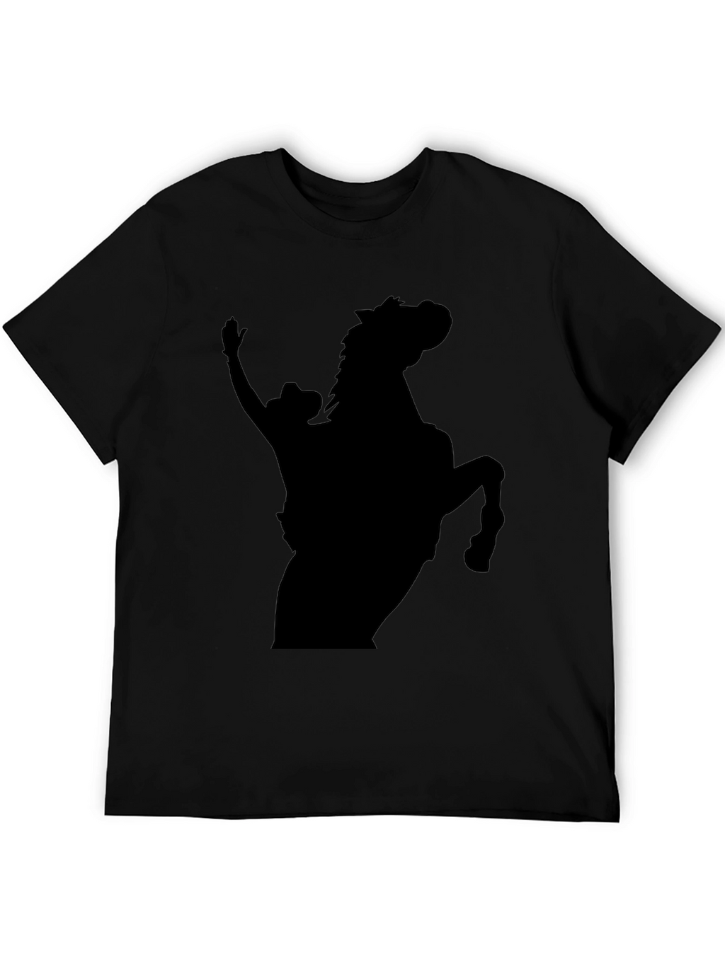Black Cowboy and Horse Silhouette T-Shirt