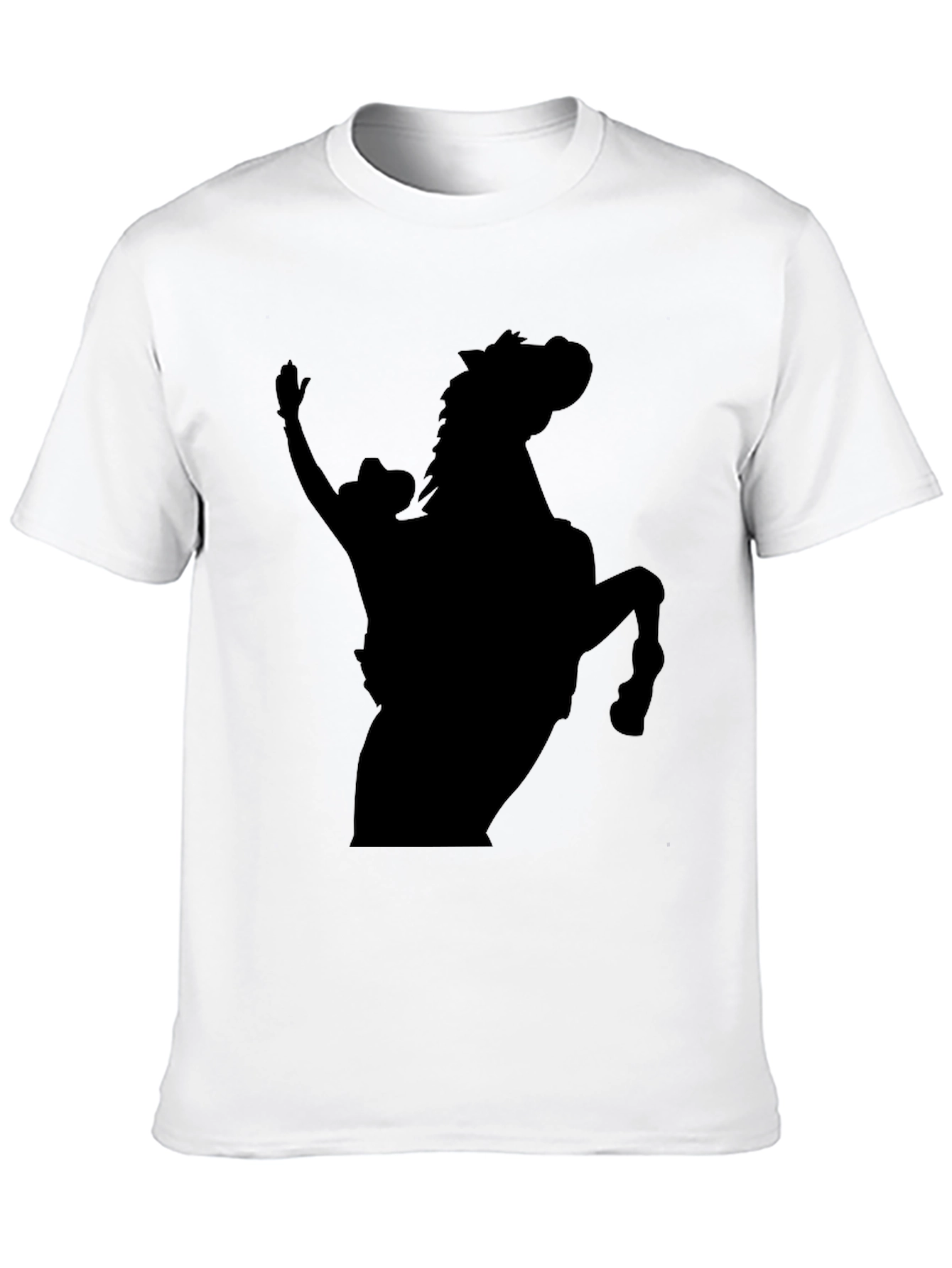 Black Cowboy and Horse Silhouette T-Shirt
