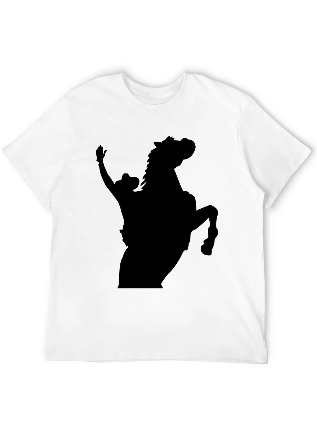 Black Cowboy and Horse Silhouette T-Shirt