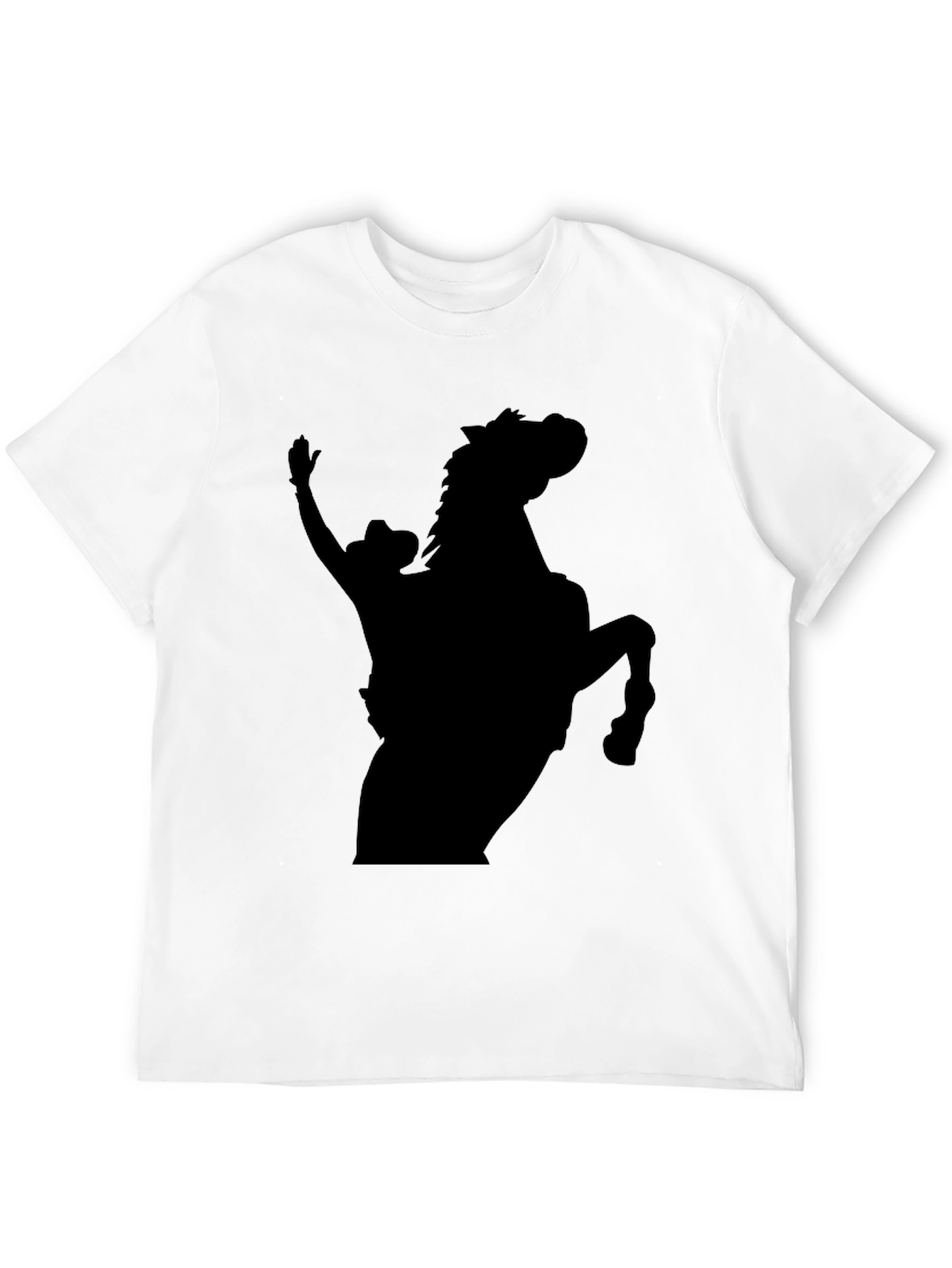 Black Cowboy and Horse Silhouette T-Shirt