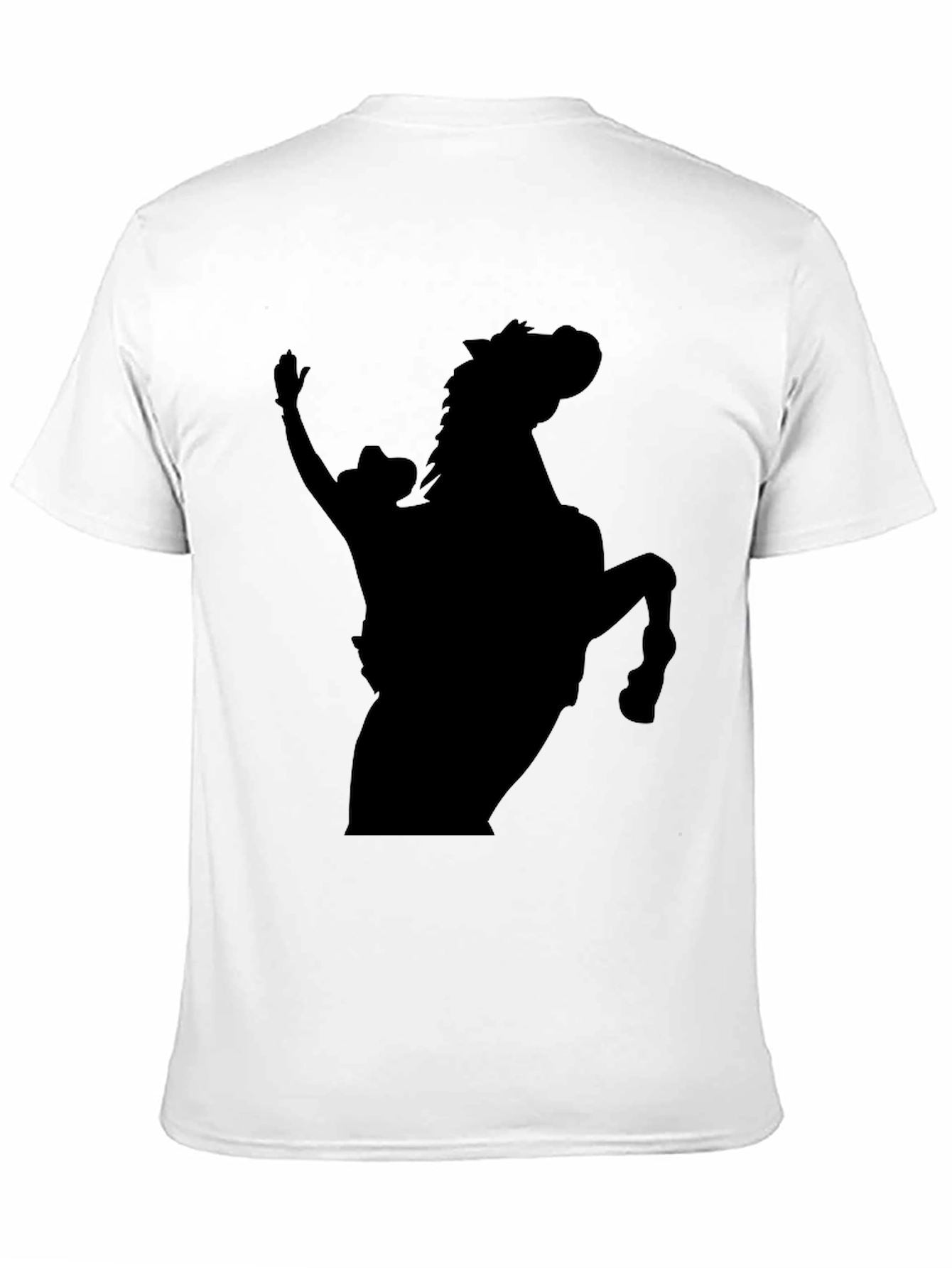 Black Cowboy and Horse Silhouette T-Shirt