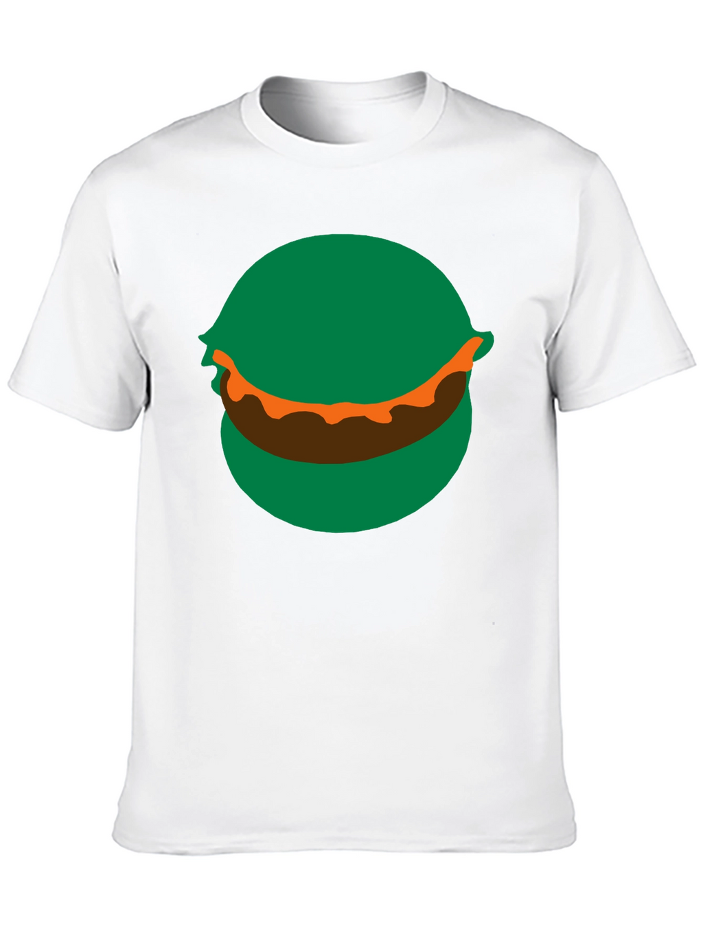 Cartoon Burger Graphic Tee - Black Crew Neck