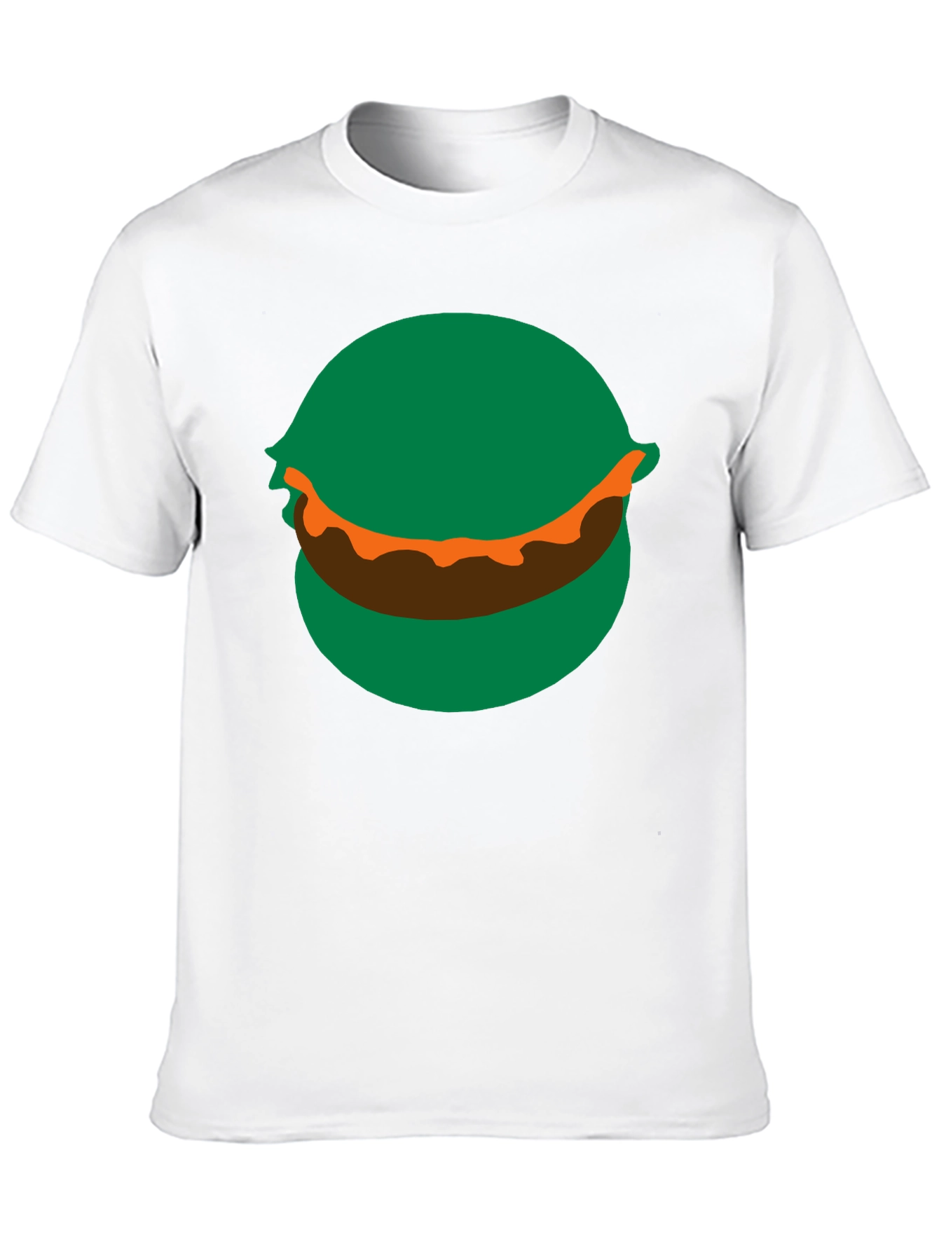 Cartoon Burger Graphic Tee - Black Crew Neck