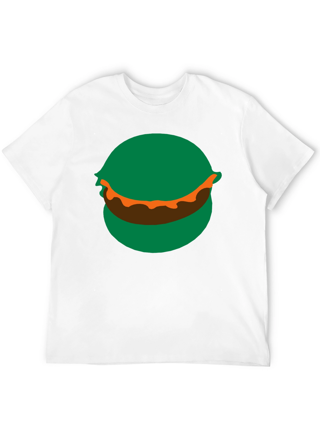Cartoon Burger Graphic Tee - Black Crew Neck