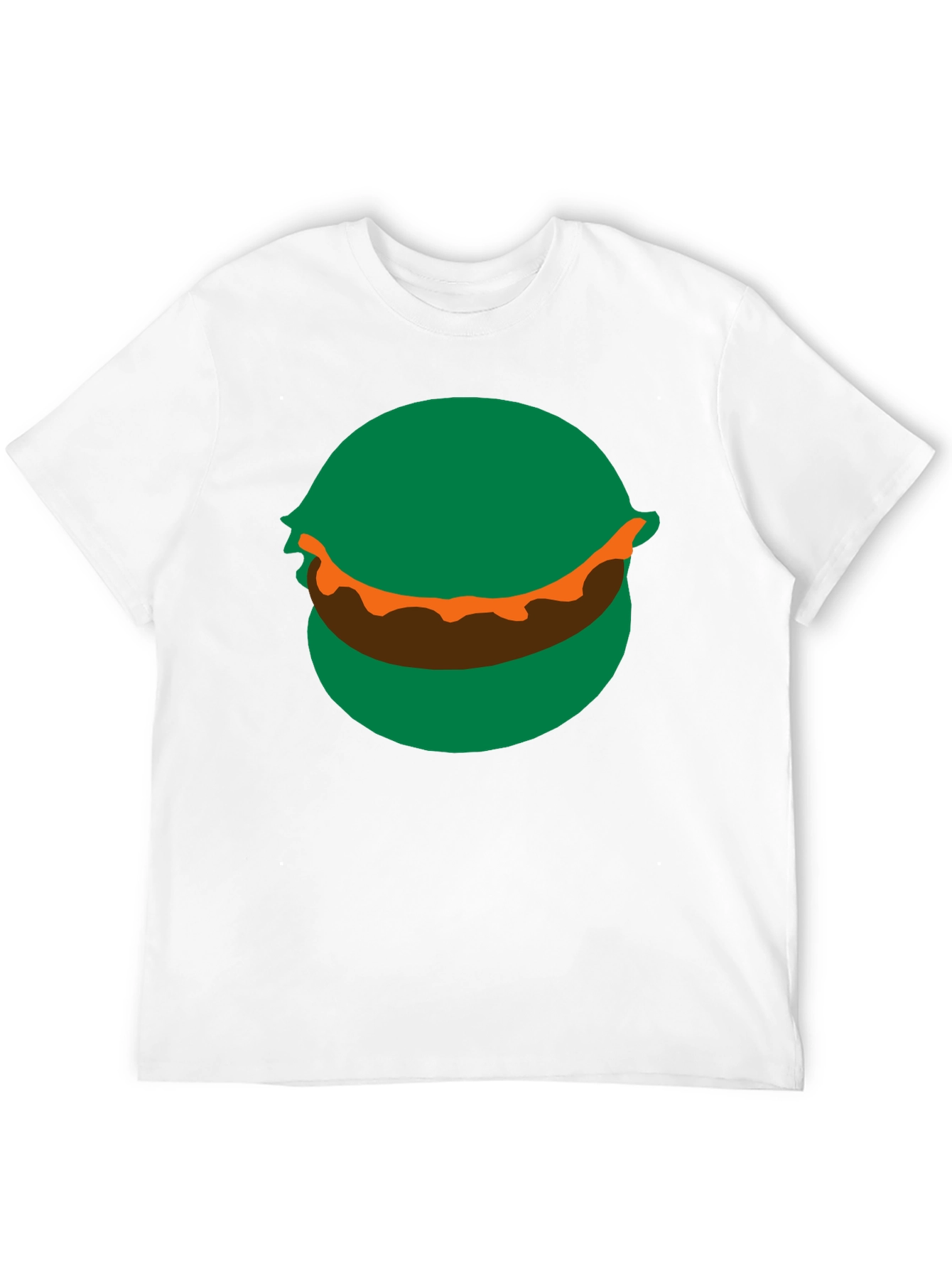 Cartoon Burger Graphic Tee - Black Crew Neck