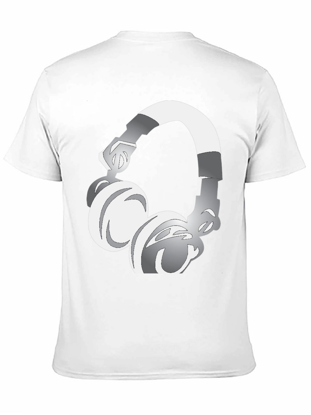 Cool Graphic Tee: Silver Headphones Design