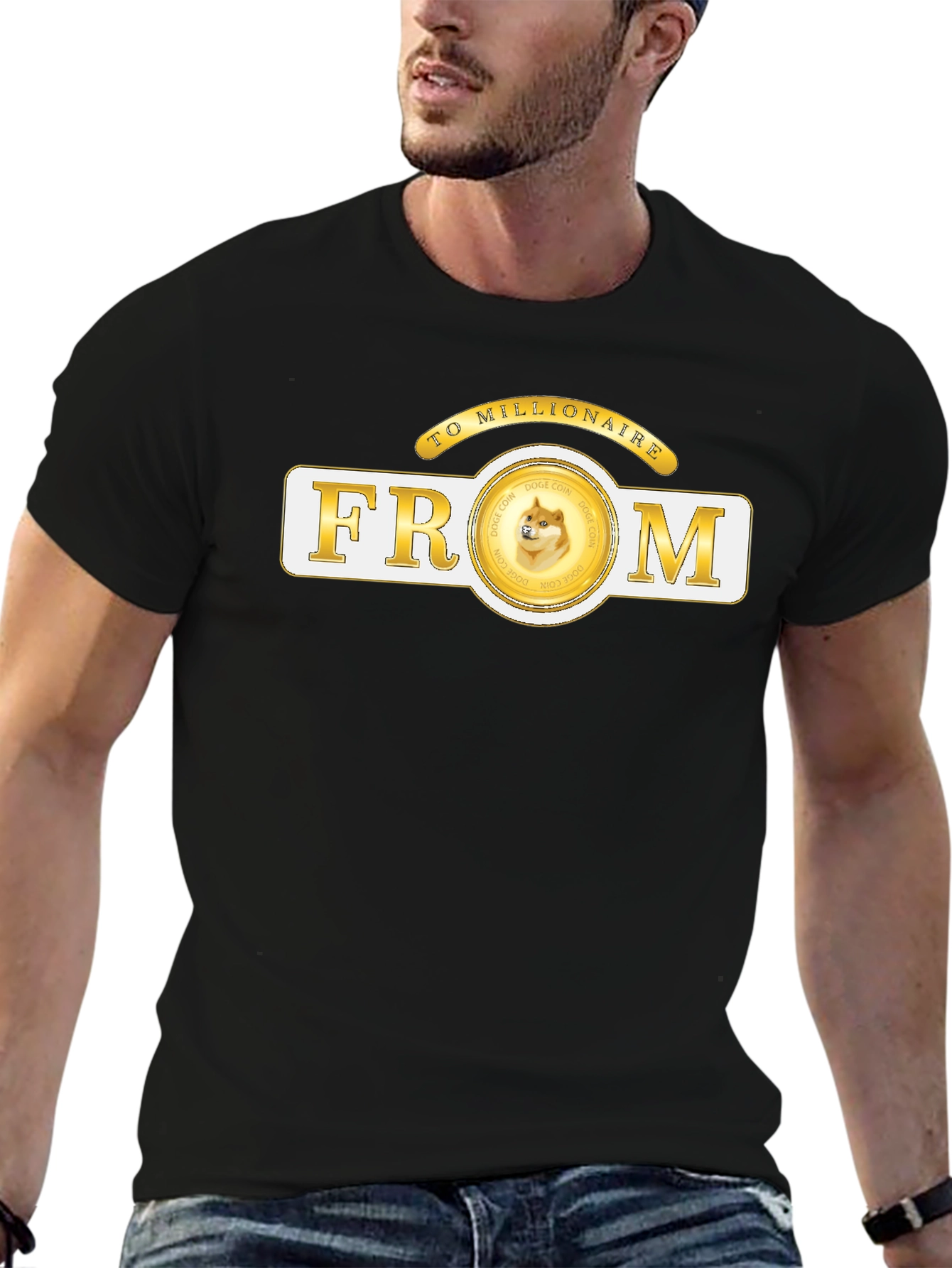 Dogecoin To Millionaire Graphic Tee - Black Crypto Shirt