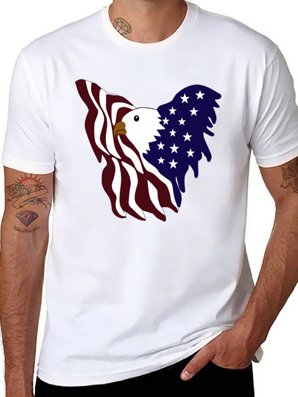 Patriotic Eagle Graphic Tee - USA Pride