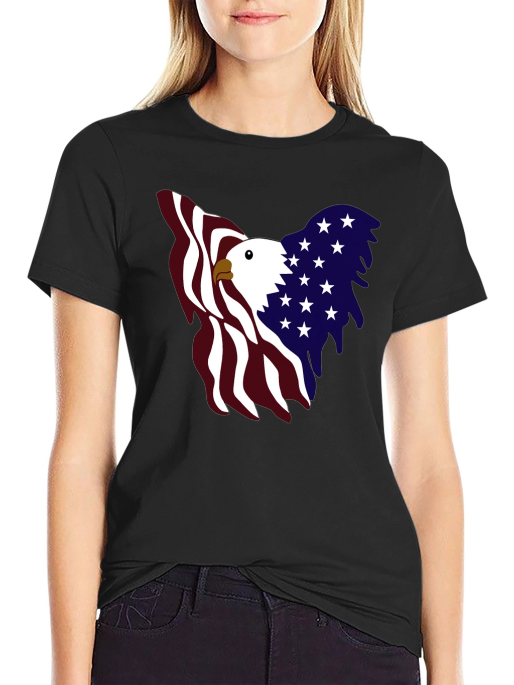 Patriotic Eagle Graphic Tee - USA Pride