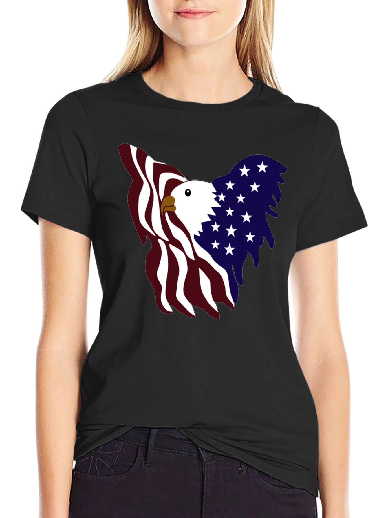 Patriotic Eagle Graphic Tee - USA Pride