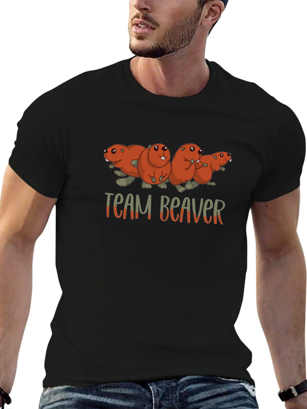 Team Beaver T-Shirt Funny Animal Tee