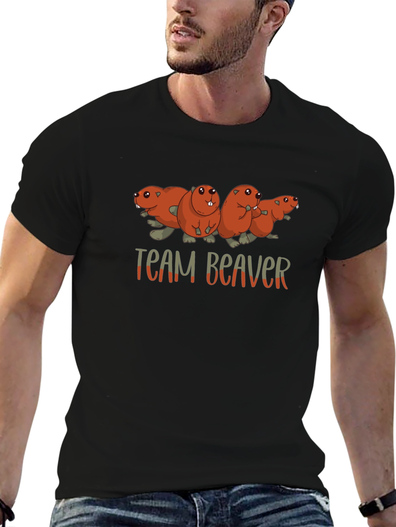 Team Beaver T-Shirt Funny Animal Tee