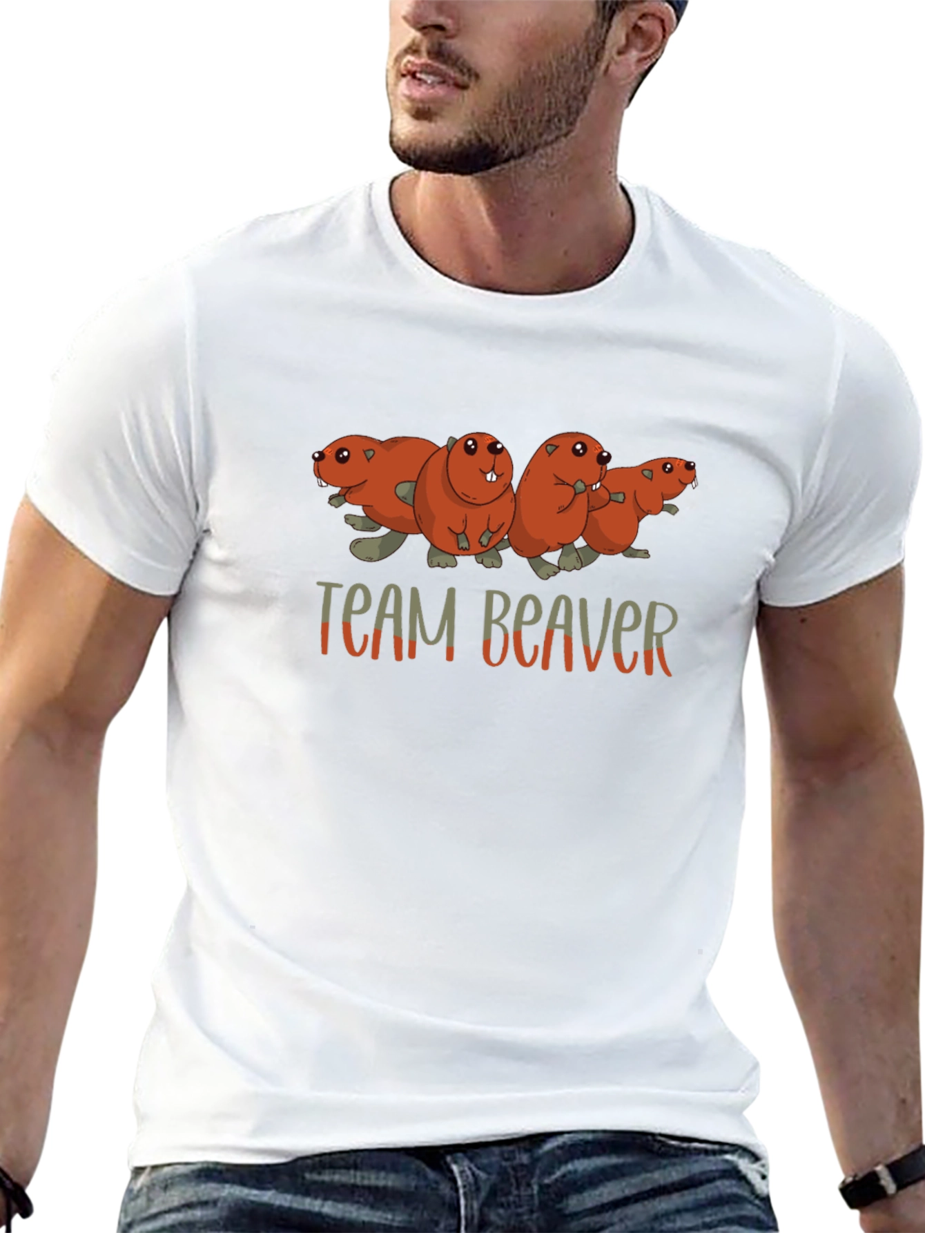 Team Beaver T-Shirt Funny Animal Tee