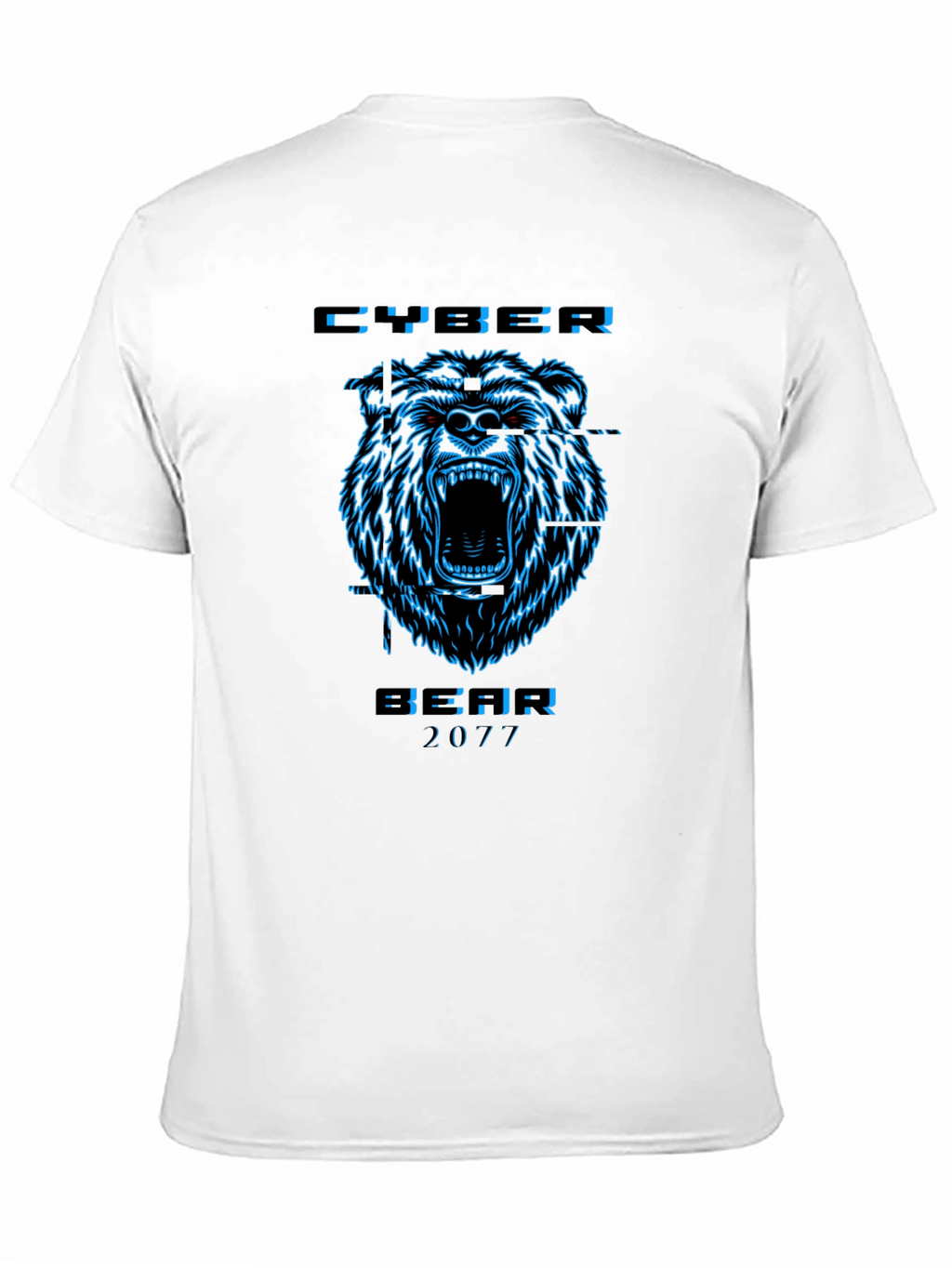 Cyber Bear 2077 Black Graphic T-Shirt