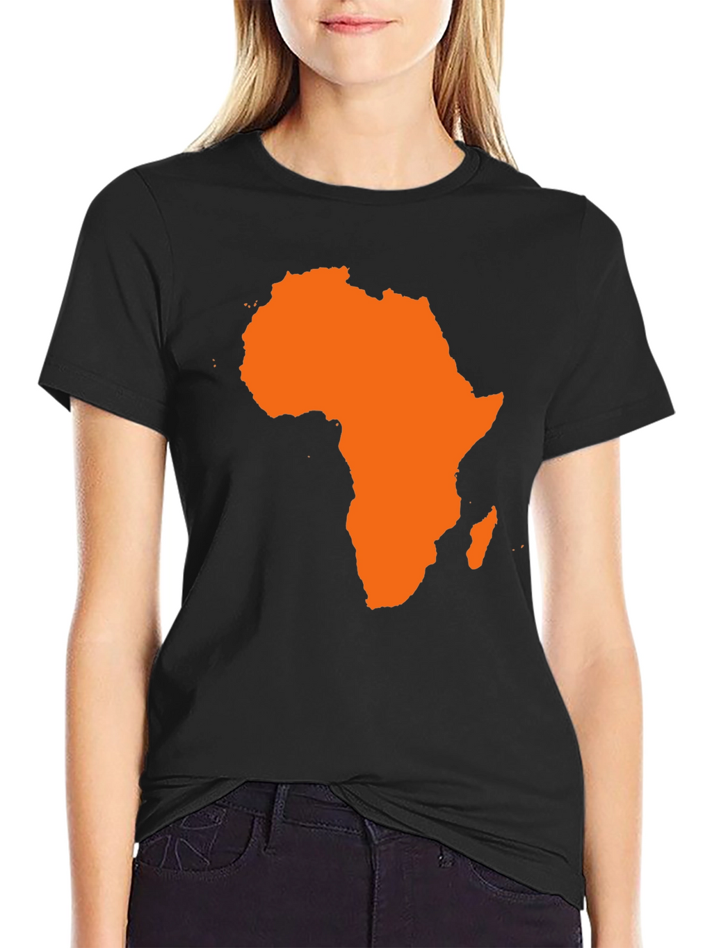 Africa Map Graphic Tee - Black Cotton T-Shirt