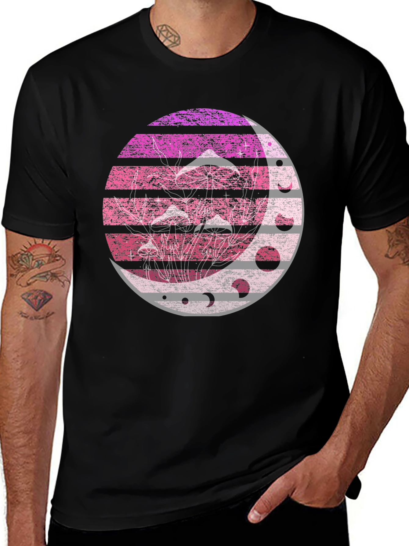 Mushroom Moon Phases Graphic Tee