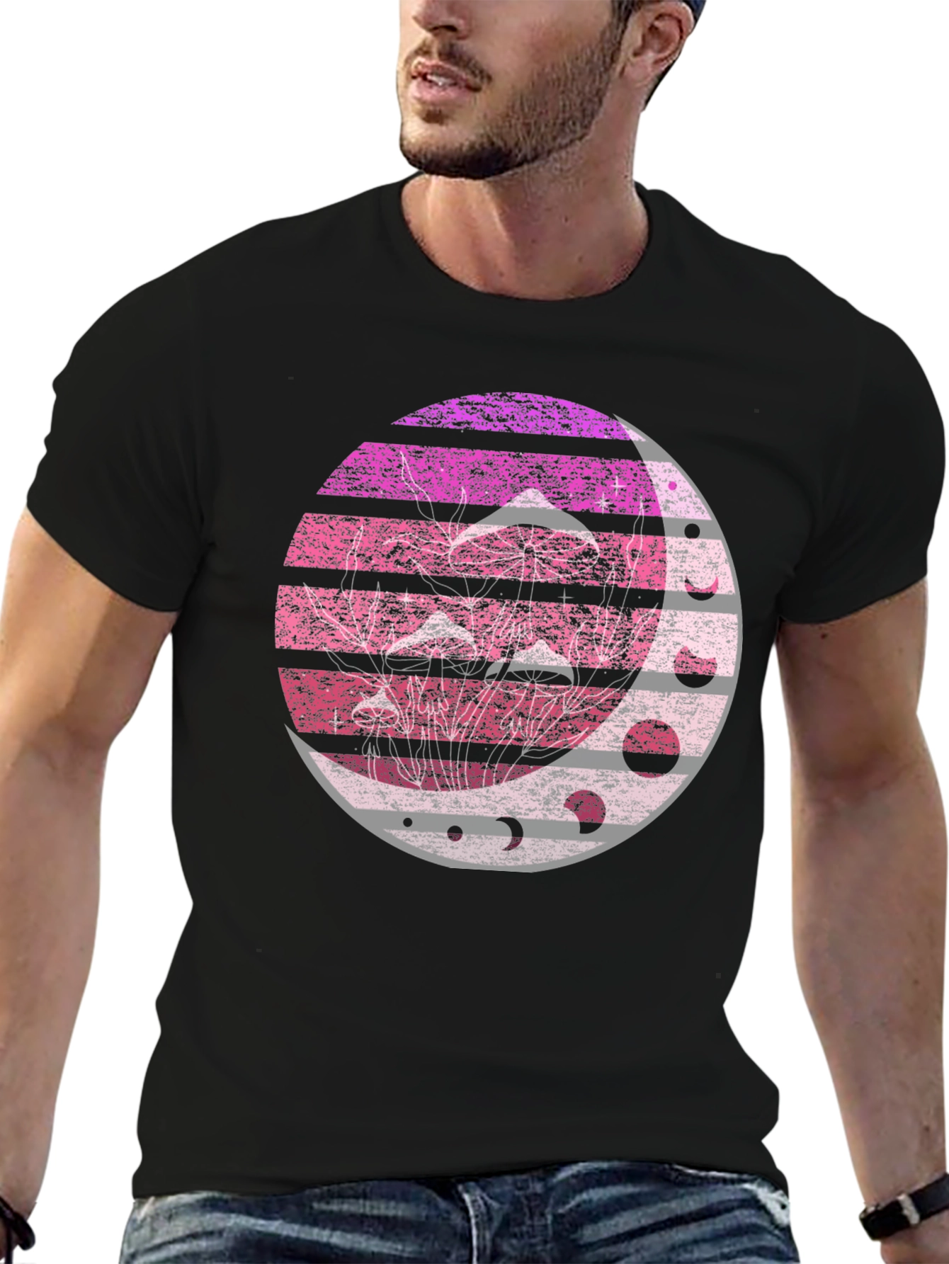 Mushroom Moon Phases Graphic Tee
