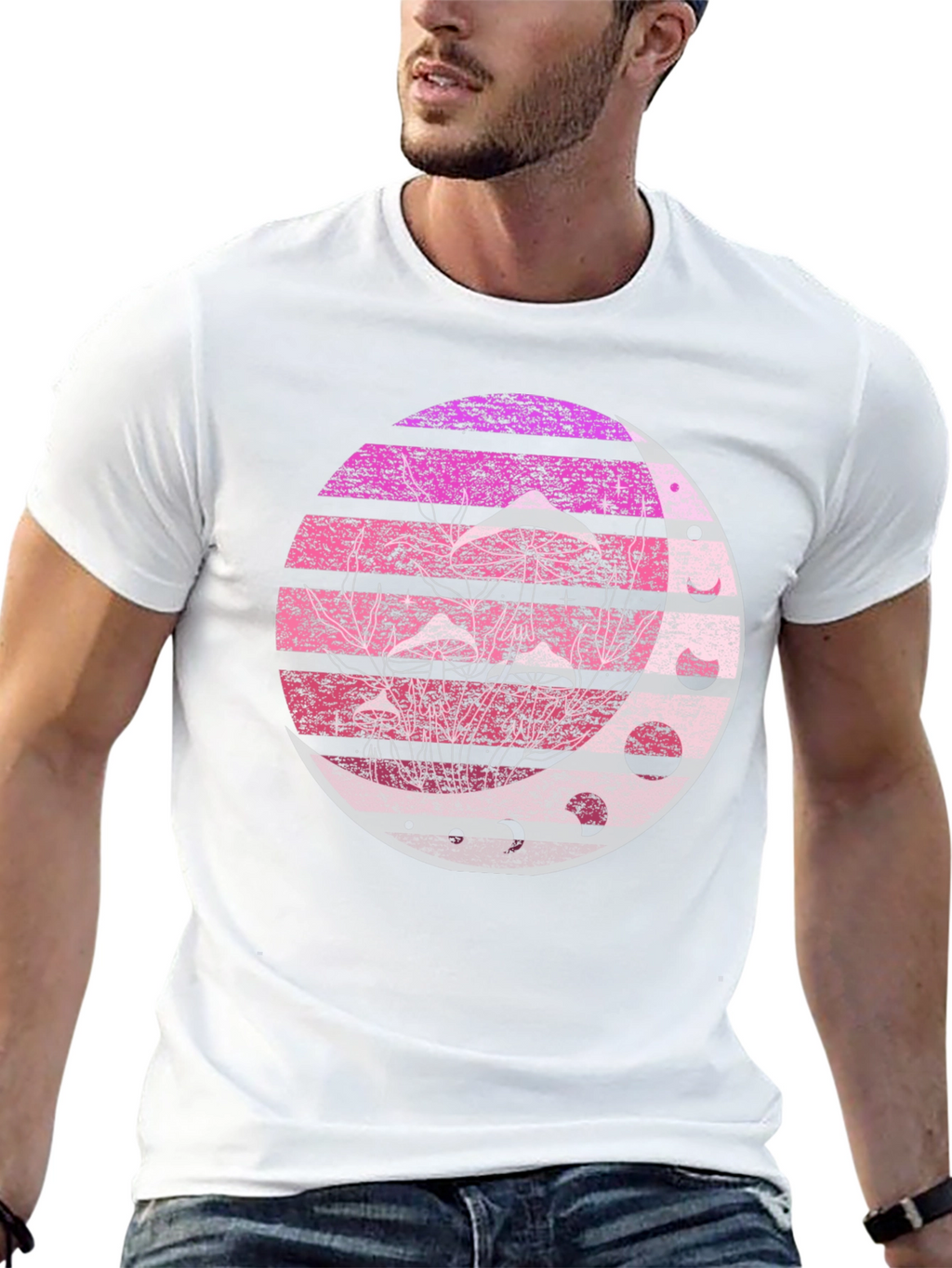 Mushroom Moon Phases Graphic Tee