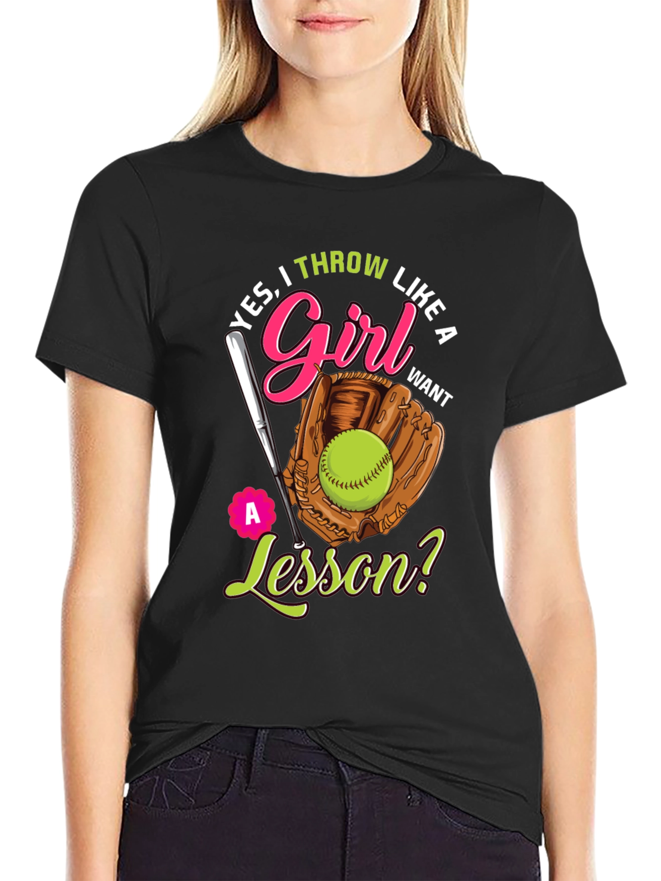 Yes I Throw Like a Girl T-Shirt - Softball Player Tee