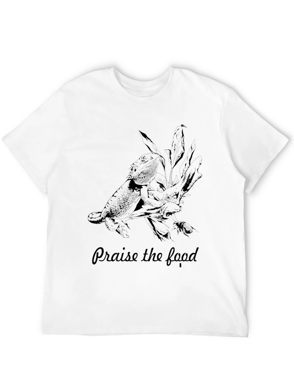 Praise the Food Black T-Shirt Bearded Dragon Tee