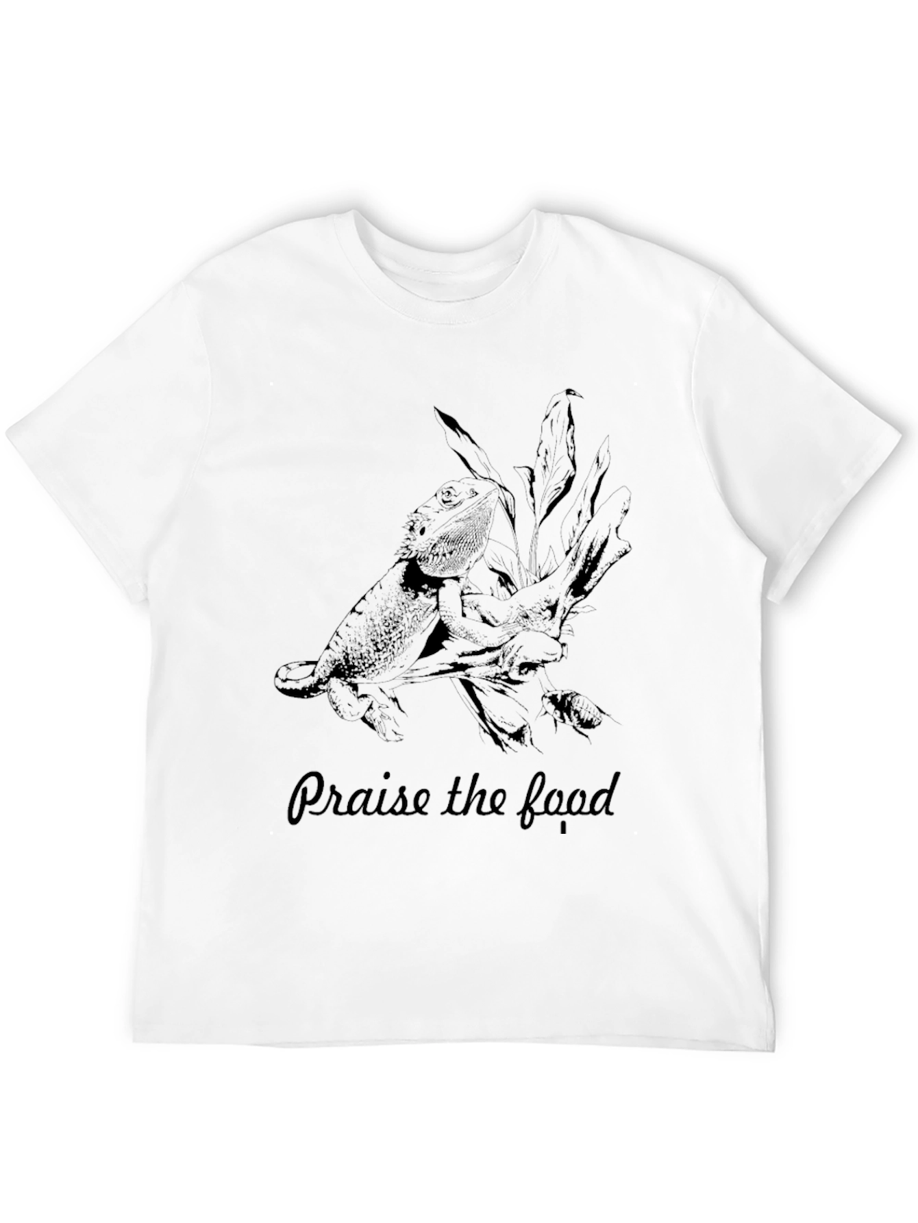 Praise the Food Black T-Shirt Bearded Dragon Tee