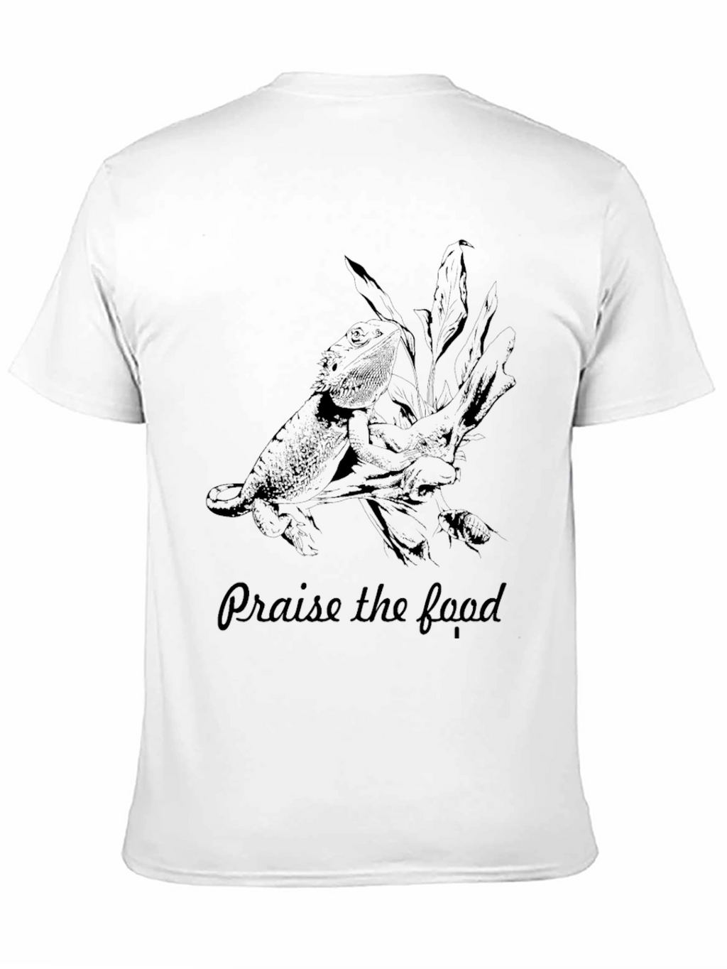 Praise the Food Black T-Shirt Bearded Dragon Tee