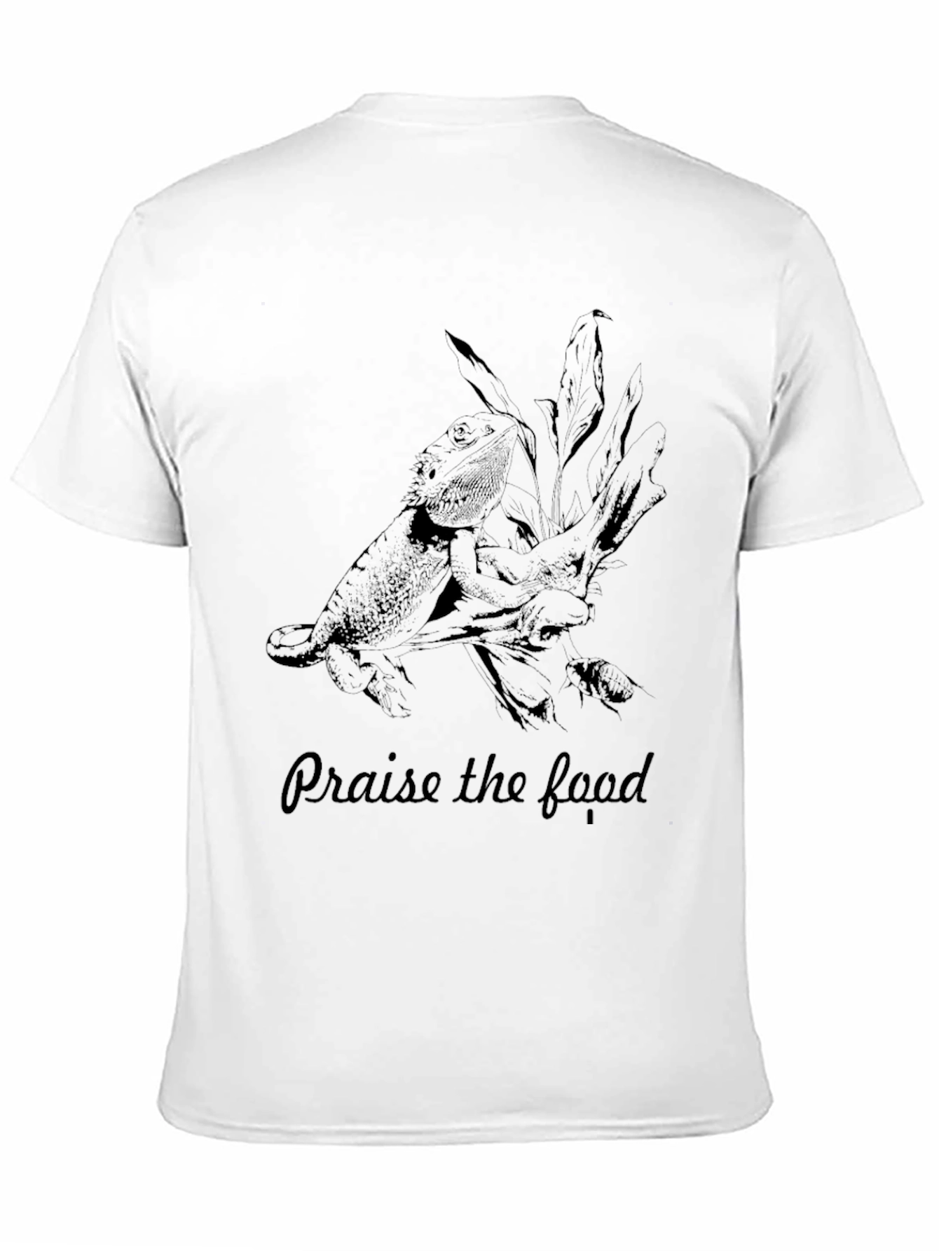 Praise the Food Black T-Shirt Bearded Dragon Tee