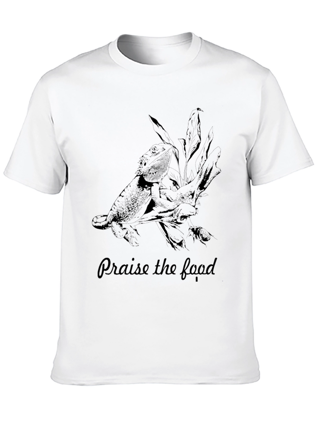 Praise the Food Black T-Shirt Bearded Dragon Tee