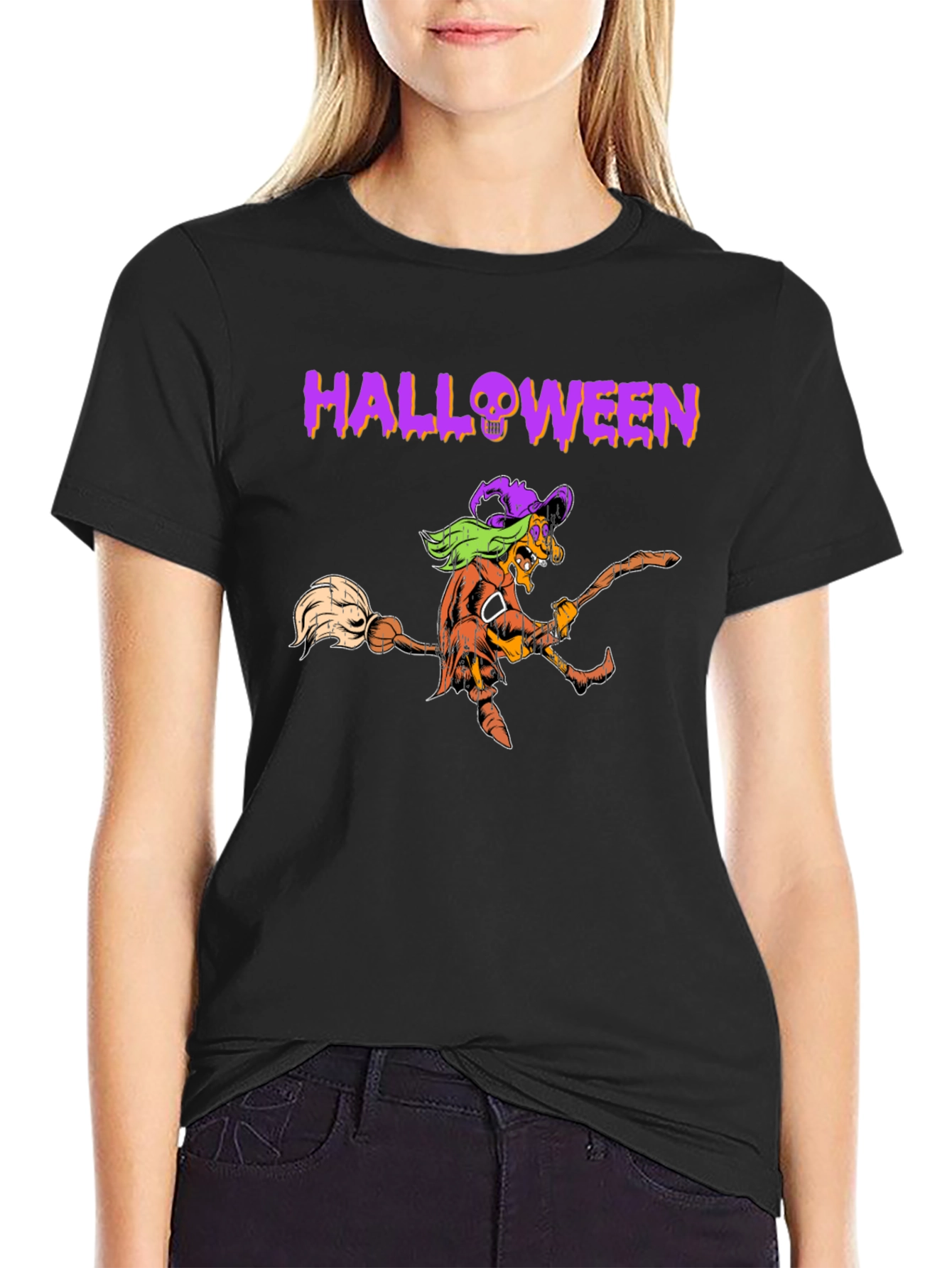 Halloween Pumpkin Witch T-Shirt