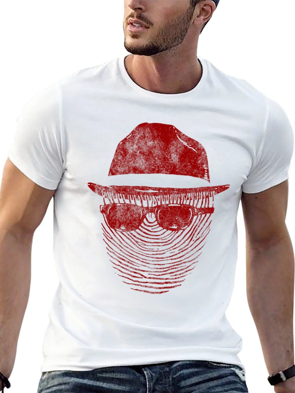 Mystery Man Graphic Tee - Fingerprint Design