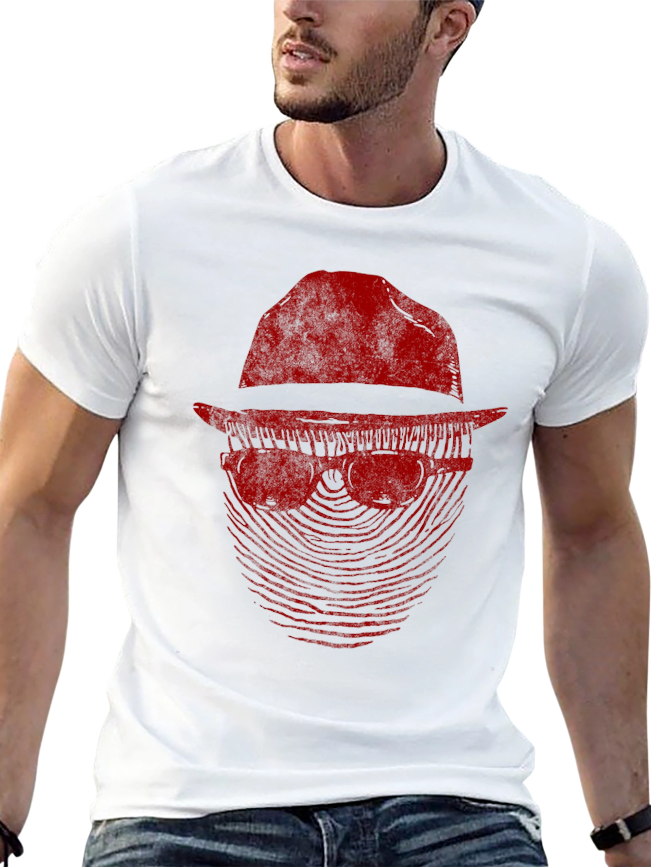 Mystery Man Graphic Tee - Fingerprint Design