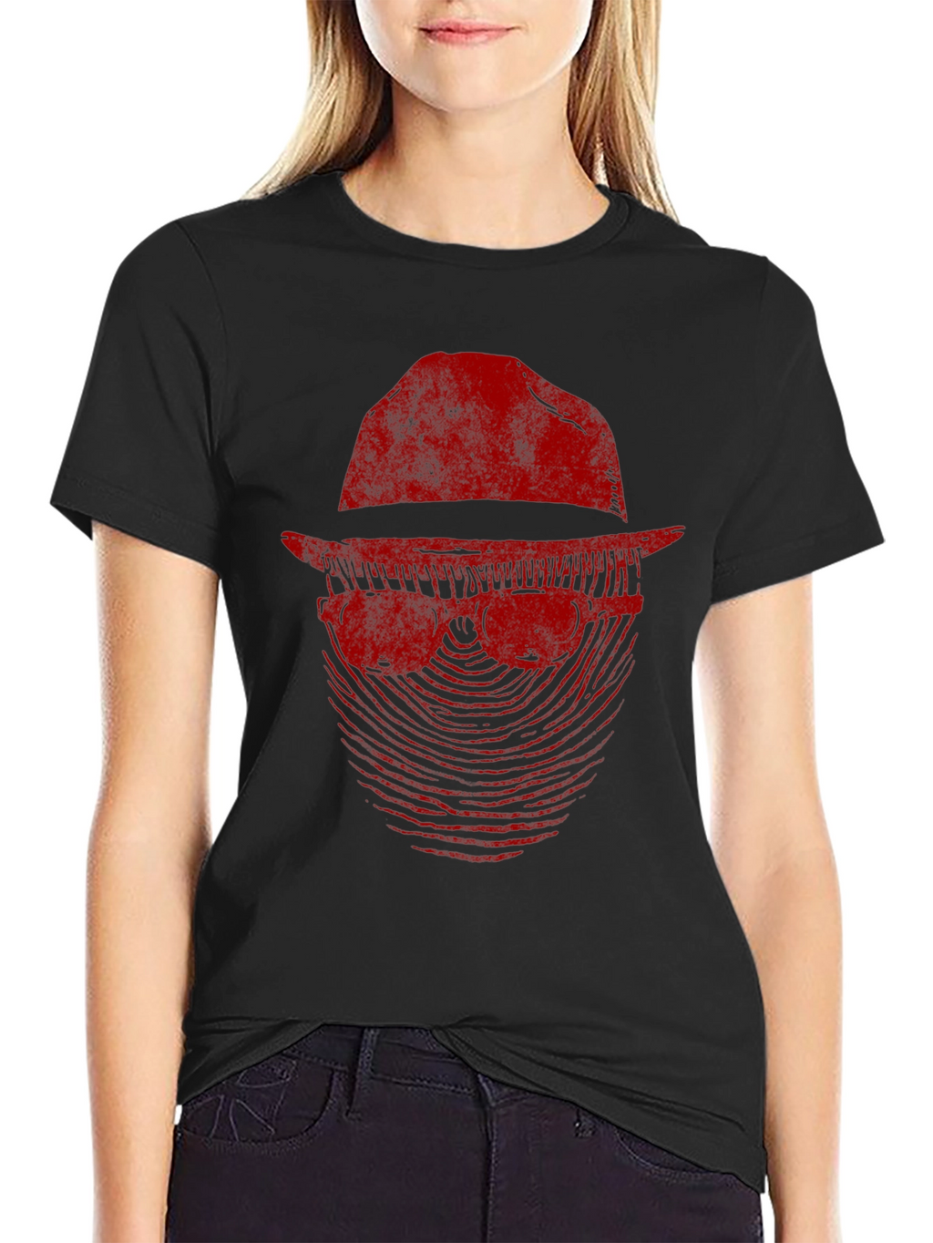 Mystery Man Graphic Tee - Fingerprint Design