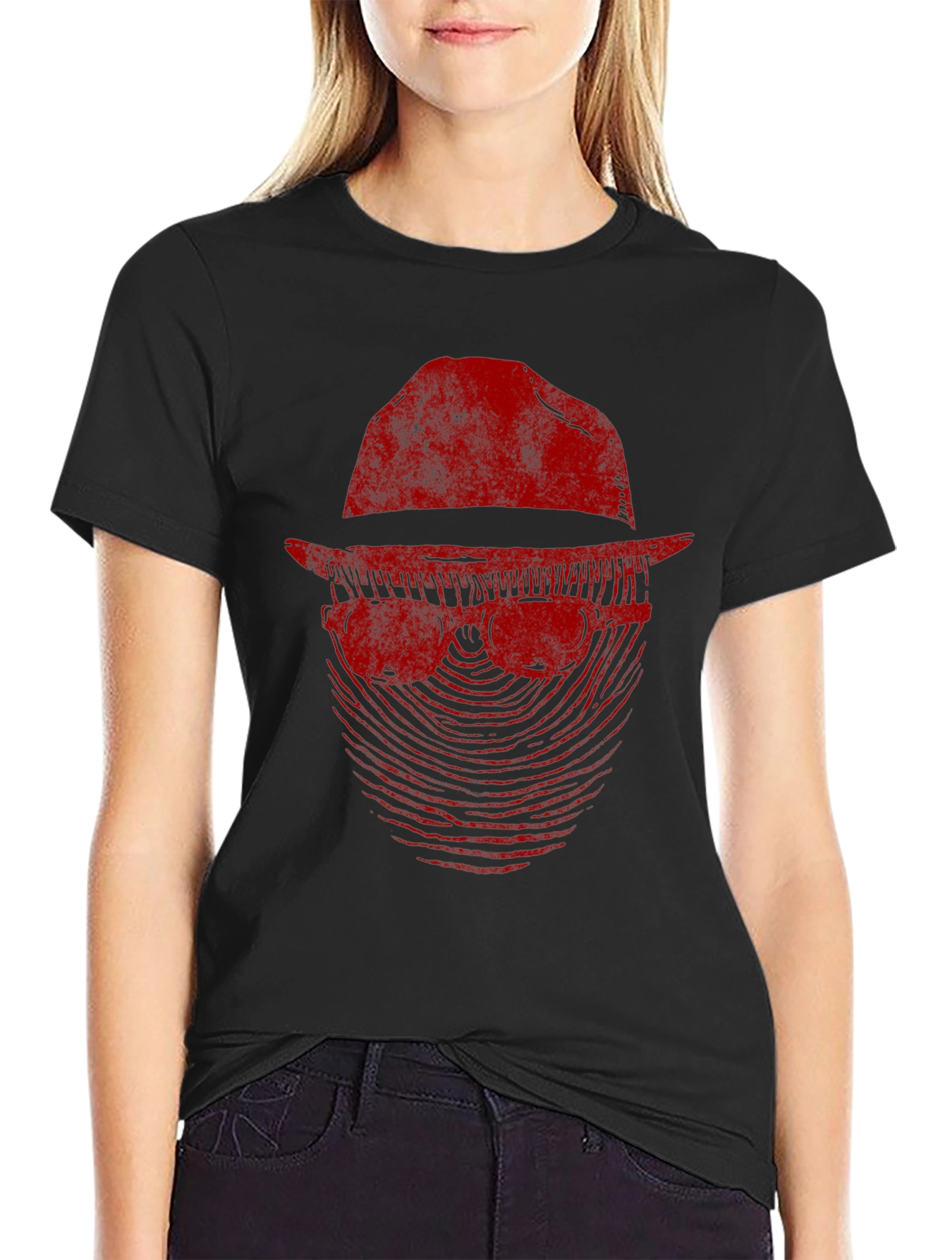 Mystery Man Graphic Tee - Fingerprint Design