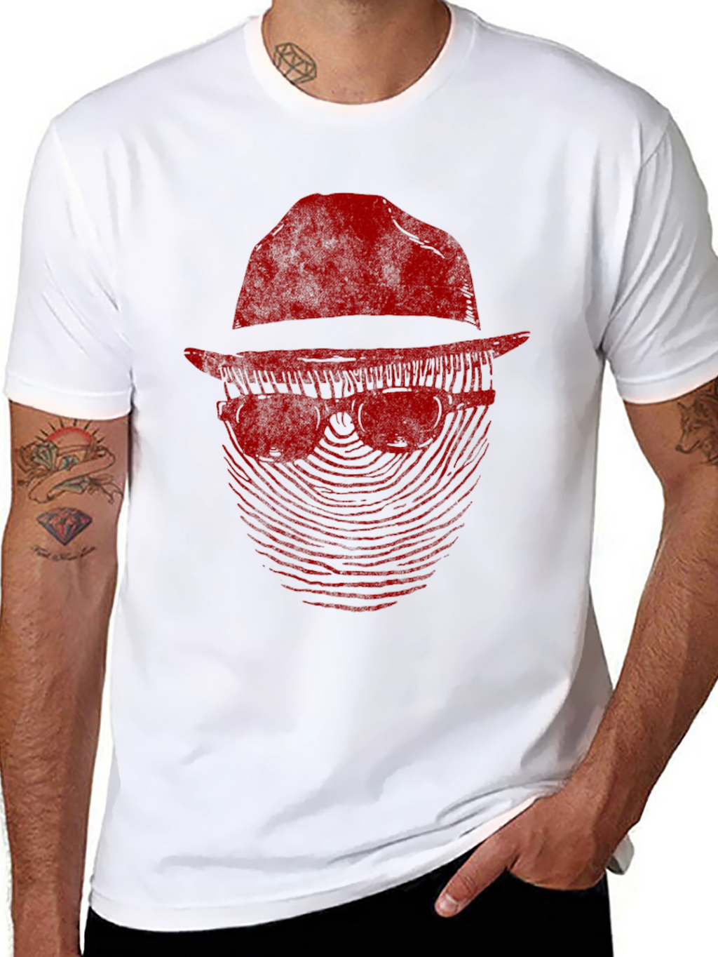 Mystery Man Graphic Tee - Fingerprint Design