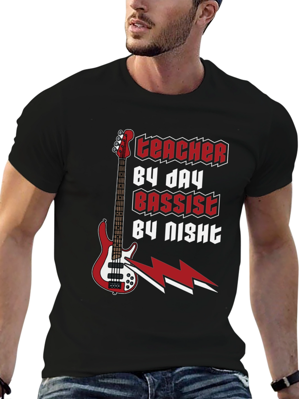 Teacher By Day Bassist By Night Graphic Tee